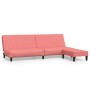 Sofá cama de 2 plazas con reposapies terciopelo rosa de vidaXL, Sofás - Ref: Foro24-3081858, Precio: 258,64 €, Descuento: %