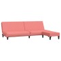 Sofá cama de 2 plazas con reposapies terciopelo rosa de vidaXL, Sofás - Ref: Foro24-3081858, Precio: 258,64 €, Descuento: %