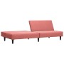 Sofá cama de 2 plazas con reposapies terciopelo rosa de vidaXL, Sofás - Ref: Foro24-3081858, Precio: 258,64 €, Descuento: %