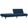 2-Sitzer-Schlafsofa mit Fußstütze aus blauem Samt von vidaXL, Sofas - Ref: Foro24-3081853, Preis: 262,99 €, Rabatt: %