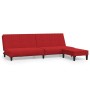 2-seater sofa bed with footrest in red velvet by vidaXL, Sofas - Ref: Foro24-3081859, Price: 260,99 €, Discount: %