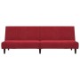 2-seater sofa bed with footrest in red velvet by vidaXL, Sofas - Ref: Foro24-3081859, Price: 260,99 €, Discount: %