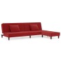 Sofá cama 2 plazas reposapiés y 2 cojines terciopelo rojo tinto de vidaXL, Sofás - Ref: Foro24-3081837, Precio: 241,66 €, Des...