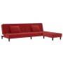 Sofá cama 2 plazas reposapiés y 2 cojines terciopelo rojo tinto de vidaXL, Sofás - Ref: Foro24-3081837, Precio: 241,66 €, Des...