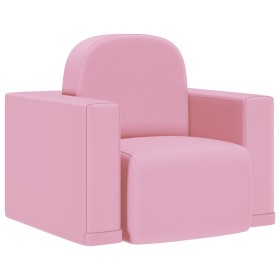 Sofá infantil 2 en 1 de cuero sintético rosa de vidaXL, Sofás - Ref: Foro24-325518, Precio: 69,99 €, Descuento: %