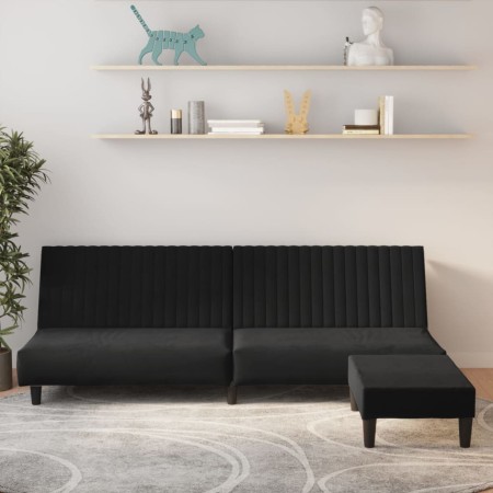 2-seater sofa bed with black velvet footrest by vidaXL, Sofas - Ref: Foro24-3081860, Price: 256,97 €, Discount: %