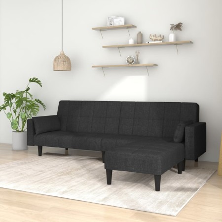 2-seater sofa bed with 2 cushions and black fabric footrest by vidaXL, Sofas - Ref: Foro24-3080675, Price: 335,12 €, Discount: %