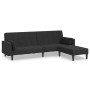 2-Sitzer-Schlafsofa mit 2 Kissen und Fußstütze aus schwarzem Stoff von vidaXL, Sofas - Ref: Foro24-3080675, Preis: 335,12 €, ...