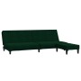 Sofá cama de 2 plazas con reposapies terciopelo verde oscuro de vidaXL, Sofás - Ref: Foro24-3081856, Precio: 288,08 €, Descue...