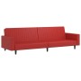 Sofá cama de 2 plazas con reposapiés cuero sintético rojo tinto de vidaXL, Sofás - Ref: Foro24-3081886, Precio: 279,99 €, Des...