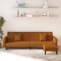 2-seater sofa bed with footrest and 2 brown velvet cushions by vidaXL, Sofas - Ref: Foro24-3081851, Price: 284,24 €, Discount: %