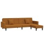 2-seater sofa bed with footrest and 2 brown velvet cushions by vidaXL, Sofas - Ref: Foro24-3081851, Price: 284,24 €, Discount: %