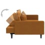 2-Sitzer-Schlafsofa mit Fußstütze und 2 braunen Samtkissen von vidaXL, Sofas - Ref: Foro24-3081851, Preis: 284,24 €, Rabatt: %