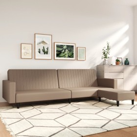 2-Sitzer-Schlafsofa mit Fußstütze aus Cappuccino-Kunstleder von vidaXL, Sofas - Ref: Foro24-3081888, Preis: 266,99 €, Rabatt: %