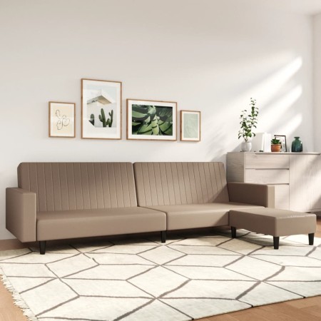 2-seater sofa bed with footrest in cappuccino synthetic leather by vidaXL, Sofas - Ref: Foro24-3081888, Price: 266,99 €, Disc...