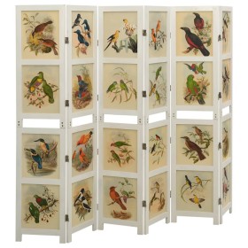 6-panel screen solid paulownia wood white 214x165cm by vidaXL, Room dividers - Ref: Foro24-338597, Price: 222,99 €, Discount: %