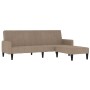 2-Sitzer-Schlafsofa mit Hocker aus taupéfarbenem Mikrofaserstoff von vidaXL, Sofas - Ref: Foro24-3121289, Preis: 285,62 €, Ra...