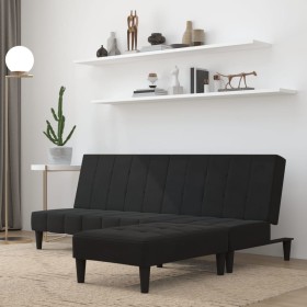 2-seater sofa bed with black microfiber fabric stool by vidaXL, Sofas - Ref: Foro24-3121286, Price: 249,99 €, Discount: %