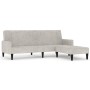 2-seater sofa bed with light gray microfiber fabric stool by vidaXL, Sofas - Ref: Foro24-3121290, Price: 285,29 €, Discount: %