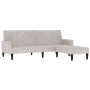 2-Sitzer-Schlafsofa mit hellgrauem Hocker aus Mikrofaserstoff von vidaXL, Sofas - Ref: Foro24-3121290, Preis: 285,29 €, Rabat...