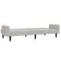 2-seater sofa bed with light gray microfiber fabric stool by vidaXL, Sofas - Ref: Foro24-3121290, Price: 285,29 €, Discount: %