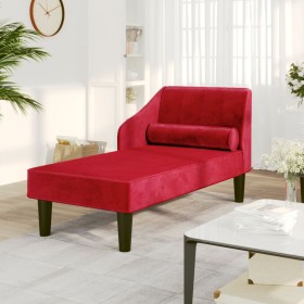 Sofá diván con cojín de cabeza terciopelo rojo tinto de vidaXL, Sofás - Ref: Foro24-340719, Precio: 132,99 €, Descuento: %