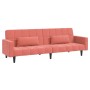 Sofá cama de 2 plazas con dos almohadas terciopelo rosa de vidaXL, Sofás - Ref: Foro24-337517, Precio: 206,99 €, Descuento: %