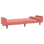 Sofá cama de 2 plazas con dos almohadas terciopelo rosa de vidaXL, Sofás - Ref: Foro24-337517, Precio: 206,99 €, Descuento: %