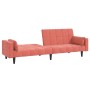 Sofá cama de 2 plazas con dos almohadas terciopelo rosa de vidaXL, Sofás - Ref: Foro24-337517, Precio: 206,99 €, Descuento: %