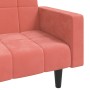 Sofá cama de 2 plazas con dos almohadas terciopelo rosa de vidaXL, Sofás - Ref: Foro24-337517, Precio: 206,99 €, Descuento: %