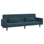 2-seater sofa bed with two blue velvet cushions by vidaXL, Sofas - Ref: Foro24-337512, Price: 252,42 €, Discount: %