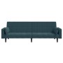 2-seater sofa bed with two blue velvet cushions by vidaXL, Sofas - Ref: Foro24-337512, Price: 252,42 €, Discount: %