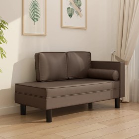 Diwansofa mit Kissen und Kopfkissen aus braunem Kunstleder von vidaXL, Sofas - Ref: Foro24-340697, Preis: 151,99 €, Rabatt: %