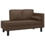 Divan sofa with cushions and head cushion brown synthetic leather by vidaXL, Sofas - Ref: Foro24-340697, Price: 151,36 €, Dis...