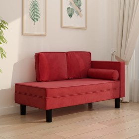 Diwansofa mit roten Samtkissen und Kopfkissen von vidaXL, Sofas - Ref: Foro24-340708, Preis: 162,99 €, Rabatt: %