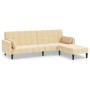 2-Sitzer-Schlafsofa mit 2 Fußstützenkissen aus cremefarbenem Samt von vidaXL, Sofas - Ref: Foro24-3080706, Preis: 294,61 €, R...