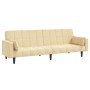 2-Sitzer-Schlafsofa mit 2 Fußstützenkissen aus cremefarbenem Samt von vidaXL, Sofas - Ref: Foro24-3080706, Preis: 294,61 €, R...