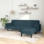 2-Sitzer-Schlafsofa mit 2 Kissen und Fußstütze aus blauem Samt von vidaXL, Sofas - Ref: Foro24-3080696, Preis: 340,41 €, Raba...