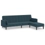 2-Sitzer-Schlafsofa mit 2 Kissen und Fußstütze aus blauem Samt von vidaXL, Sofas - Ref: Foro24-3080696, Preis: 340,41 €, Raba...