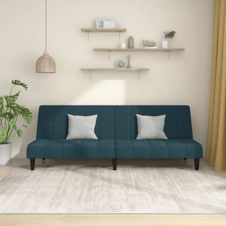 2 seater blue velvet sofa bed by vidaXL, Sofas - Ref: Foro24-337501, Price: 181,92 €, Discount: %