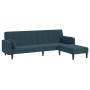 2-Sitzer-Schlafsofa mit 2 Kissen und Fußstütze aus blauem Samt von vidaXL, Sofas - Ref: Foro24-3080696, Preis: 340,41 €, Raba...