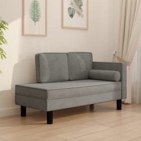 Diwansofa mit Kissen und hellgrauem Samtkopfkissen von vidaXL, Sofas - Ref: Foro24-340703, Preis: 197,51 €, Rabatt: %