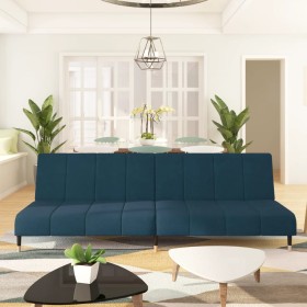 2 seater blue velvet sofa bed by vidaXL, Sofas - Ref: Foro24-337570, Price: 206,99 €, Discount: %