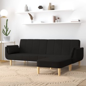 2-seater sofa bed with footrest and two black fabric cushions by vidaXL, Sofas - Ref: Foro24-3081775, Price: 331,66 €, Discou...