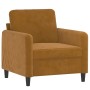 Sillón de terciopelo marrón 60 cm de vidaXL, Sofás - Ref: Foro24-349030, Precio: 148,94 €, Descuento: %