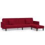 Sofá cama 2 plazas reposapiés y 2 cojines terciopelo rojo tinto de vidaXL, Sofás - Ref: Foro24-3081848, Precio: 285,99 €, Des...