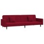 2-Sitzer-Schlafsofa mit Fußstütze und 2 roten Samtkissen von vidaXL, Sofas - Ref: Foro24-3081848, Preis: 285,44 €, Rabatt: %