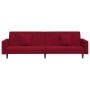 Sofá cama 2 plazas reposapiés y 2 cojines terciopelo rojo tinto de vidaXL, Sofás - Ref: Foro24-3081848, Precio: 285,99 €, Des...