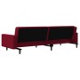 2-seater sofa bed with footrest and 2 red velvet cushions by vidaXL, Sofas - Ref: Foro24-3081848, Price: 285,99 €, Discount: %