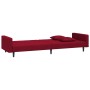 2-seater sofa bed with footrest and 2 red velvet cushions by vidaXL, Sofas - Ref: Foro24-3081848, Price: 285,99 €, Discount: %